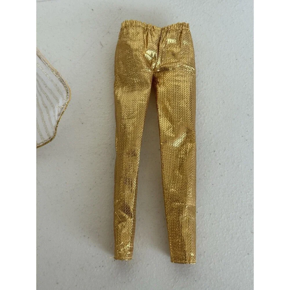 Vintage 1980 Golden Dream Barbie #1874 Gold Pants Sheer Cape Outfit 2 Pc